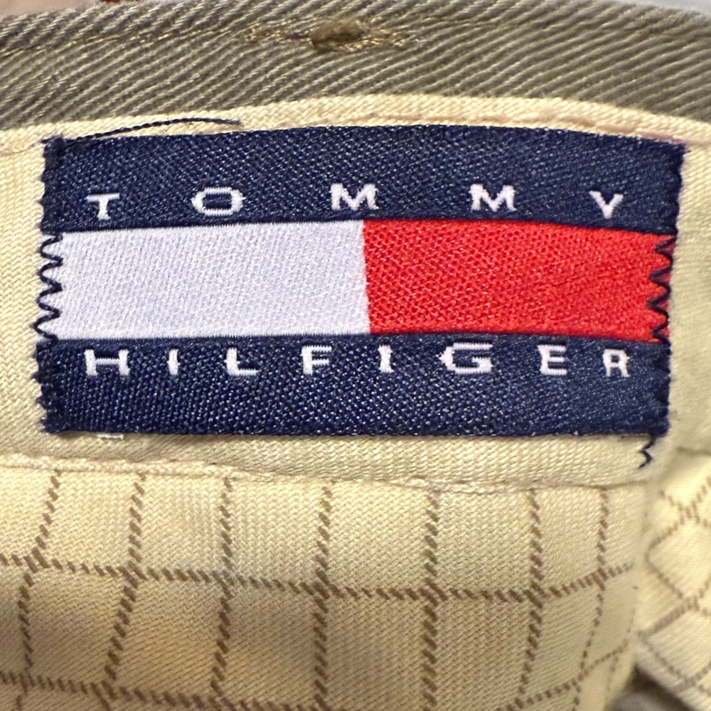 Tommy Hilfiger Dress Pants Offset Buttons Straight Leg Khaki Green Size 34 x‎ 31 - Picture 6 of 8